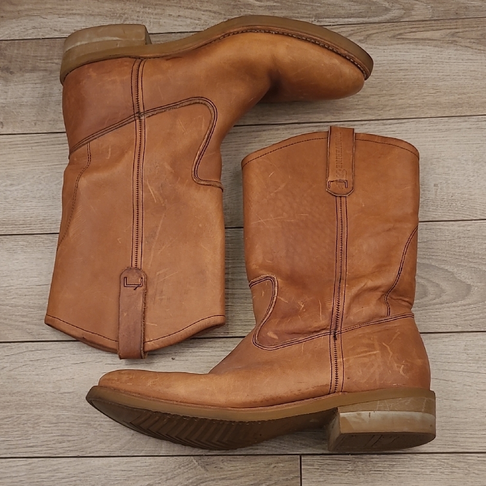 WOLVERINE Tan Brown Good Year‎ Oil Chemigum Leather Western Boots Sz 11 B VTG
